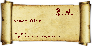 Nemes Aliz névjegykártya